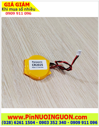 Pin CMOS CR2025 (Lọa dây zắc cắm), Pin CMOS Panasonic CR2025-WR lithium 3v (X.xứ Indonesia)